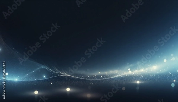 Obraz Abstract Particles Glow Blue Futuristic Technology Art Cosmic Background Wallpaper