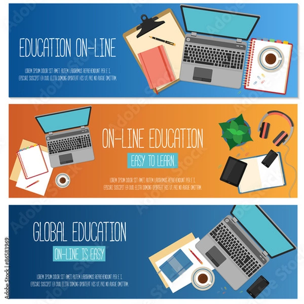 Obraz Web banner concept for online education. 