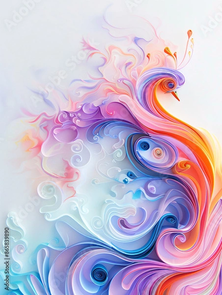 Fototapeta Peacock color pattern abstract background
