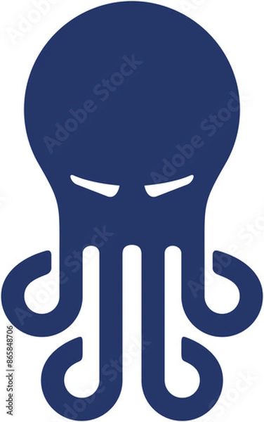 Obraz A blue octopus with swirly tentacles 
