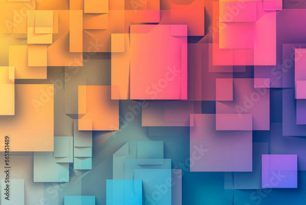 Fototapeta Texture Cubic Gradient Dhapes In Soft Shades For Wallpaper And Background Created Using Artificial Intelligence