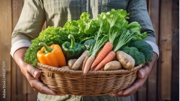 Fototapeta Capture the beauty of freshly picked vegetables from a farmer's market