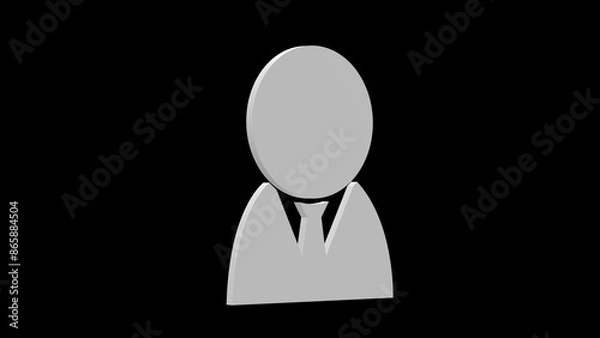 Obraz man male person avatar white set icon 3d illustration rotation