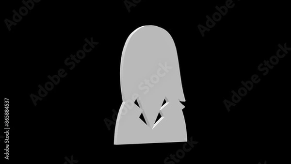 Obraz woman avatar white set icon 3d illustration rotation