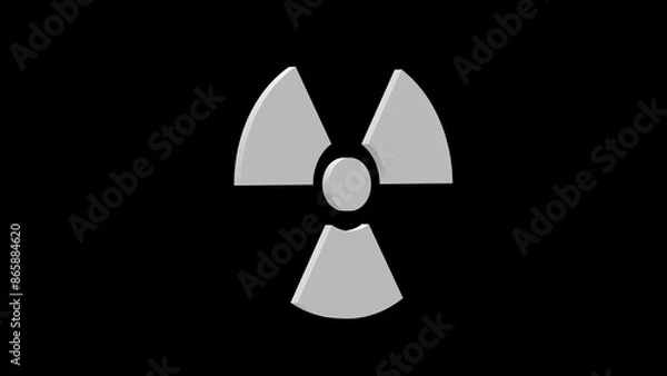 Obraz radioactive hazard nuclear contamination uranium plutonium white set icon 3d illustration rotation