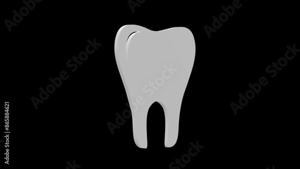 Obraz tooth dentist molar white set icon 3d illustration rotation