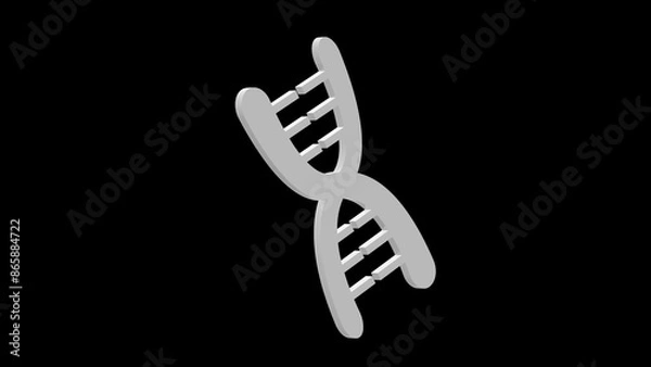 Obraz DNA science disease cure white set icon 3d illustration rotation