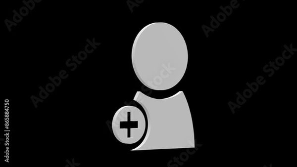 Obraz add contact friend white set icon 3d illustration rotation