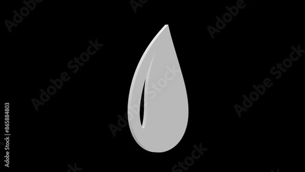 Obraz water drop wet white set icon 3d illustration rotation