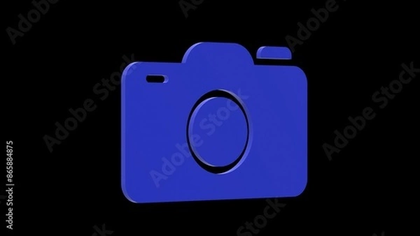 Obraz photo blue set icon 3d illustration rotation