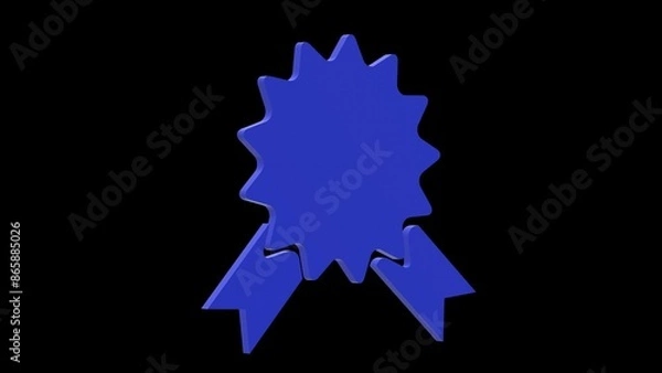 Obraz award blue set icon 3d illustration rotation