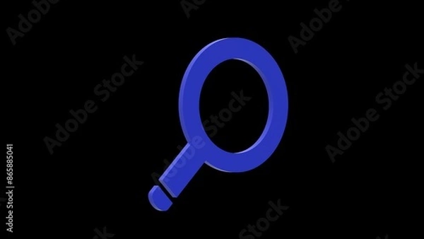 Obraz search find blue set icon 3d illustration rotation