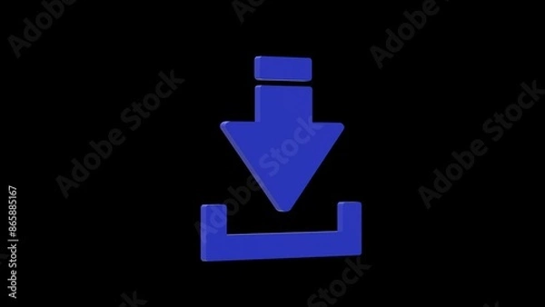 Obraz download blue set icon 3d illustration rotation
