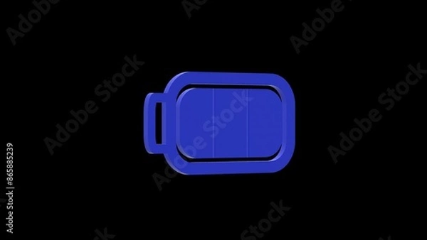 Obraz battery blue set icon 3d illustration rotation