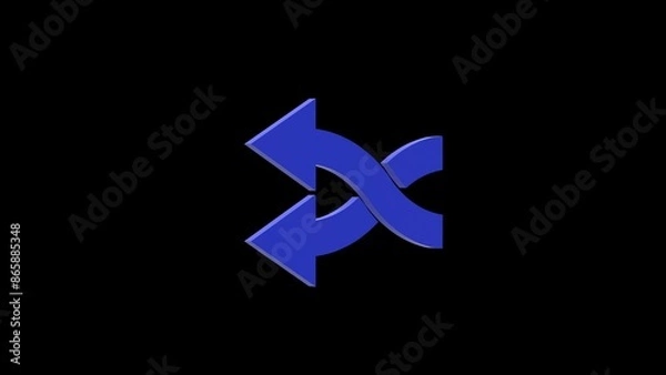 Obraz share two ways blue set icon 3d illustration rotation