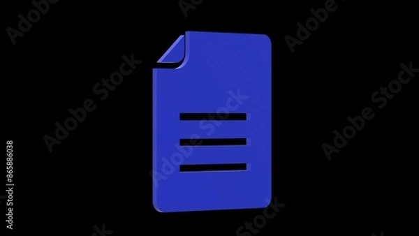 Obraz data information analysis blue set icon 3d illustration rotation
