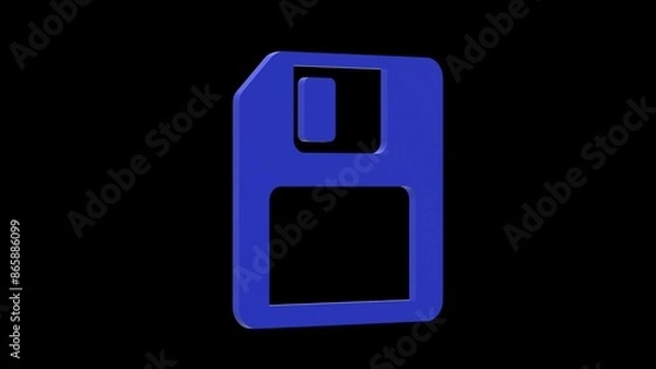 Obraz guard information data blue set icon 3d illustration rotation