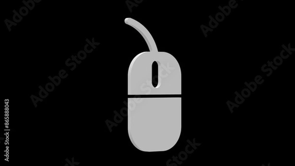 Obraz mouse white set icon 3d illustration rotation