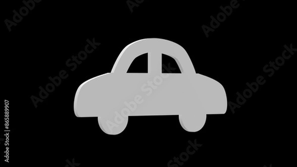 Obraz car automobile transport white set icon 3d illustration rotation
