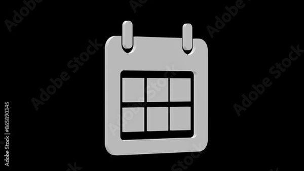 Obraz calendar date white set icon 3d illustration rotation