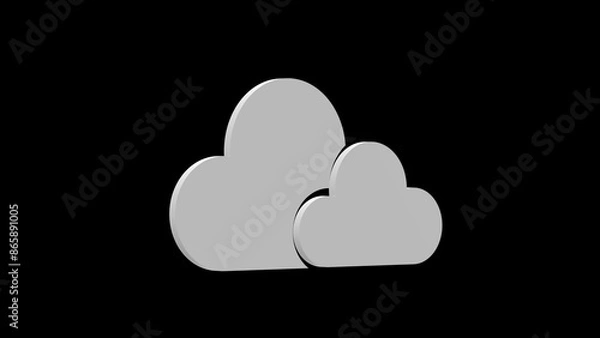 Obraz cloud storage data white set icon 3d illustration rotation