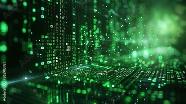 Fototapeta Pixelated Phosphor Monitor: Retro Tech Abstract