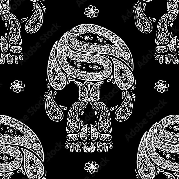 Obraz Sugar Skull Black Background