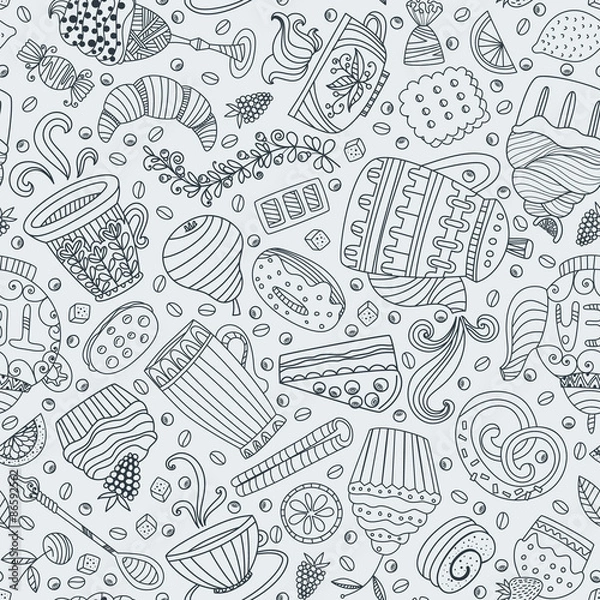 Fototapeta Dessert seamless pattern