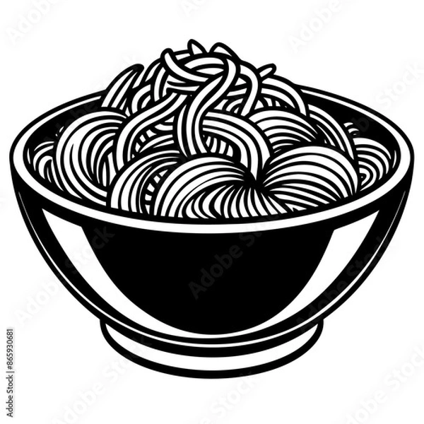 Fototapeta noodless outline coloring book page line art illustration digital drawing