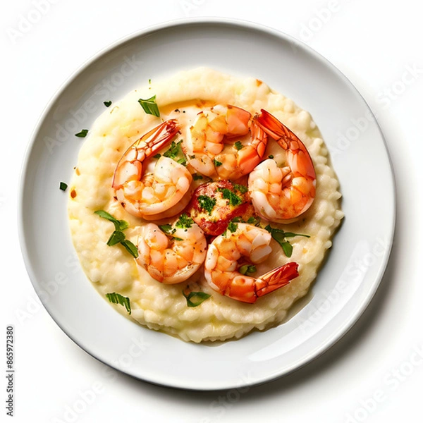 Fototapeta shrimp with rice