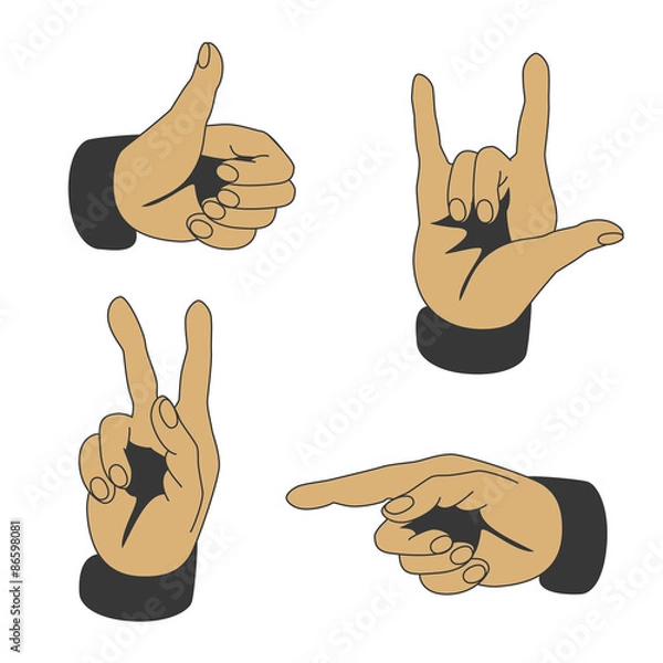 Fototapeta Hands set