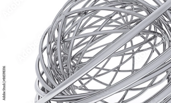 Obraz bent chrome pipes on a white background