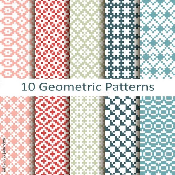 Fototapeta Set of ten geometric patterns