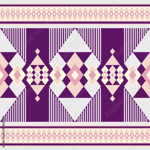 Obraz seamless geometric pattern with pink and purple