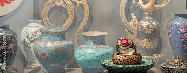 Fototapeta Ruby ring in window display