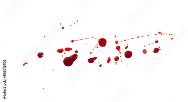 Obraz blood drops on white background