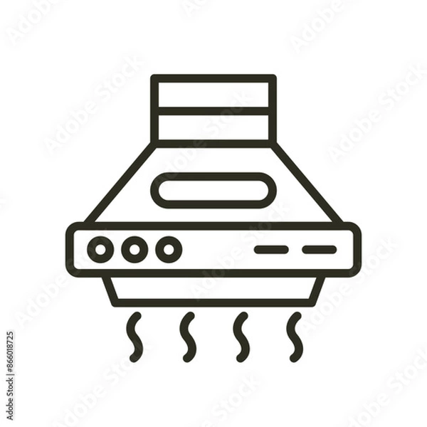 Fototapeta Smoke vents extractor outline icon. Kitchen chimney hood vector icon illustration image