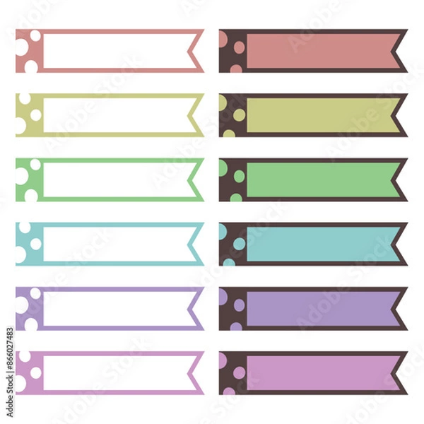 Fototapeta Set of sticky marks, organizer tags, planner stickers, paper sticky notes and more.