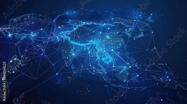 Fototapeta Technology Network Background, Generative AI