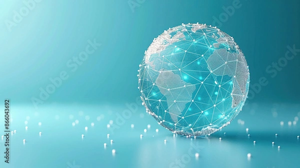 Obraz minimalist globe with a blue background