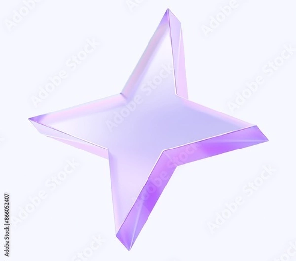 Obraz star icon with colorful gradient. 3d rendering illustration for graphic design, ui ux design, presentation or background. shape with glass effect	