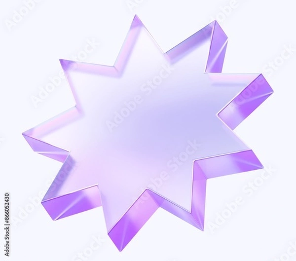 Fototapeta star icon with colorful gradient. 3d rendering illustration for graphic design, ui ux design, presentation or background. shape with glass effect	