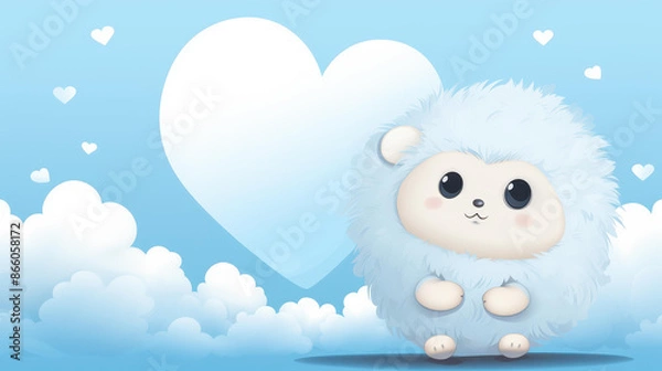 Obraz Cute hedgehog illustration with speech bubble conveying a message.
