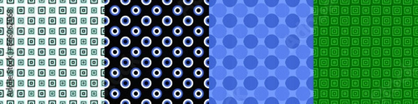 Obraz Seamless geometric threetone pattern set