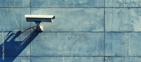 Obraz A building wall with an external CCTV camera offers a background suitable for a copy space image.