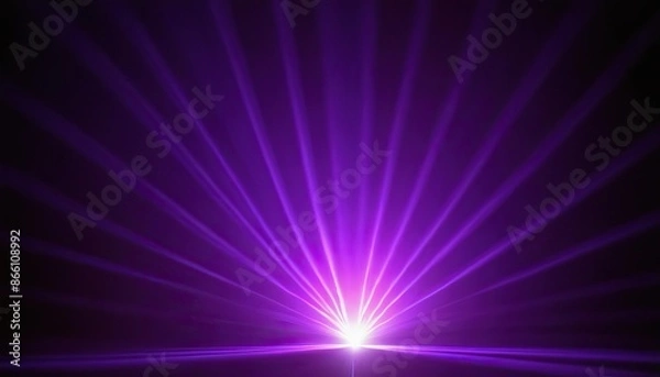 Fototapeta Purple light rays effect with geometric shapes background