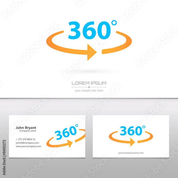 Fototapeta Abstract Creative concept vector image logo of 360 degrees for
