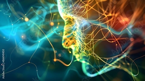 Fototapeta Mesmerizing Neural Network Visualizing the Intricate Connection between Pantothenic Acid and Sinus Node Regulation
