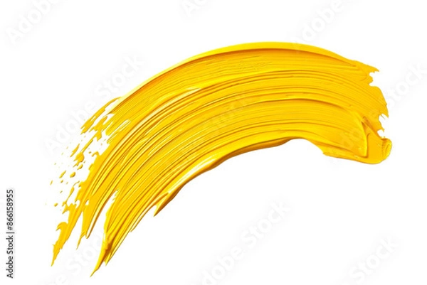 Obraz A yellow paint brush stroke png on transparent background
