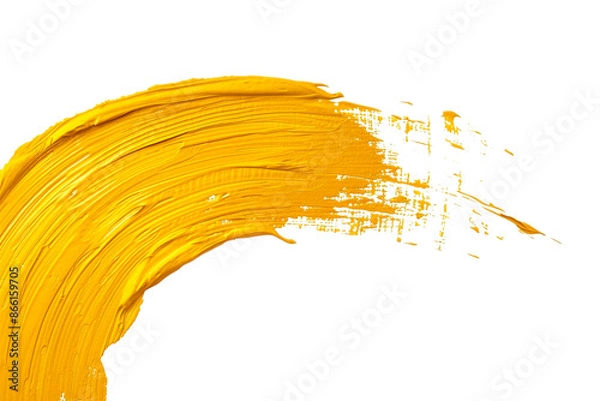 Obraz A yellow paint brush stroke png on transparent background